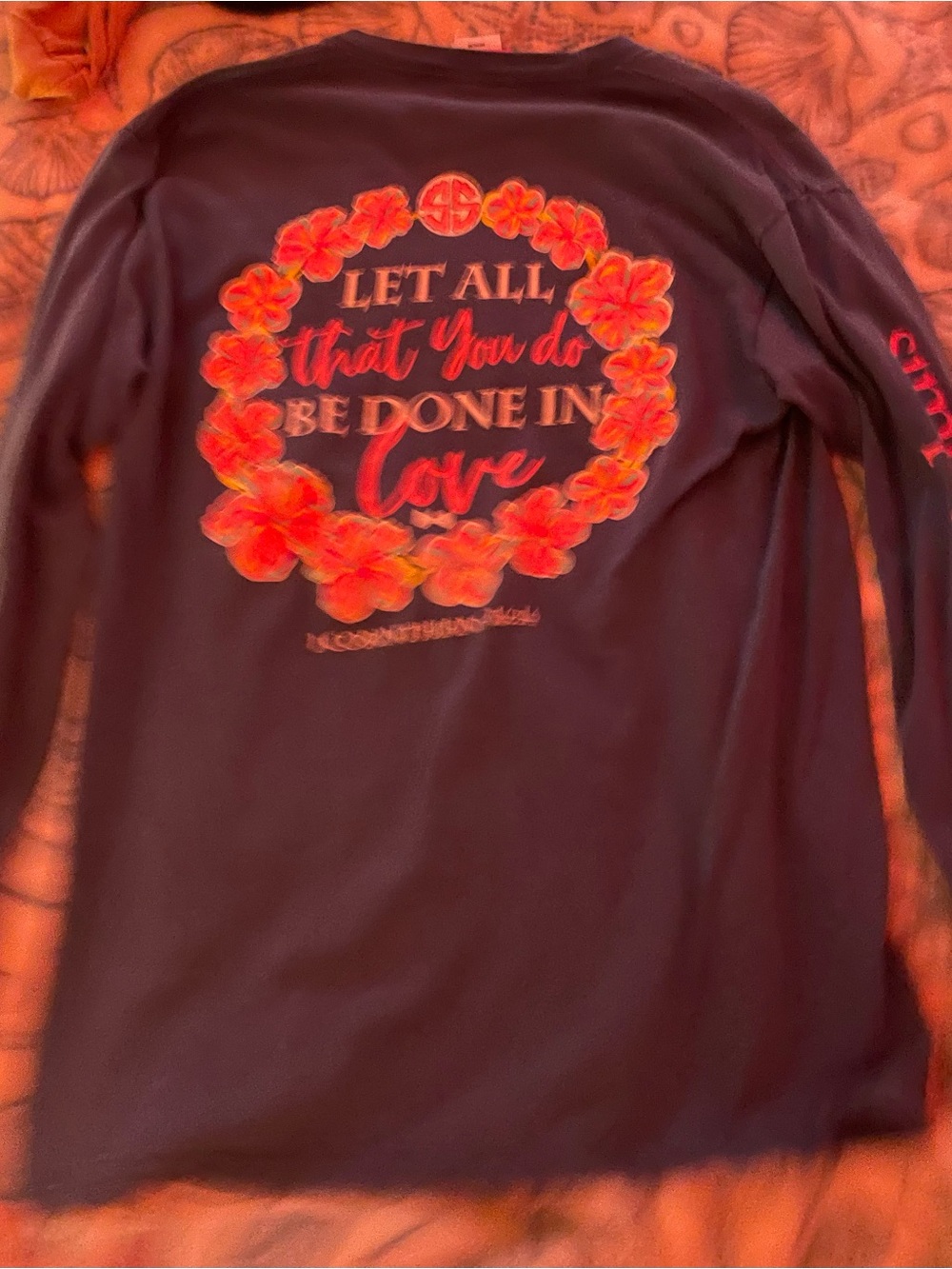 Simply Southern Black Long-Sleeve Tee with Red Floral Love Graphic